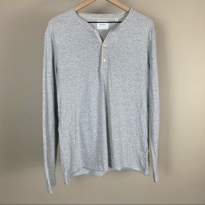Billy Reid Long Sleeve Henley Large Cotton